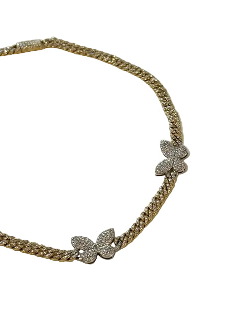 Butterfly Pavé Cuban Choker
